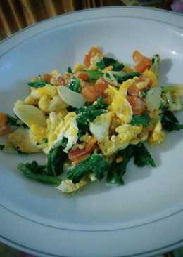 Scramble egg with vegetables (telor orak arik + sayuran)