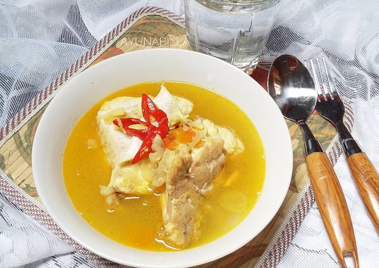 resep Ikan kakap kuah kuning #menuanak