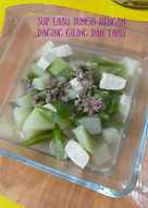 Sup Labu Buncis dengan Daging Giling & Tahu