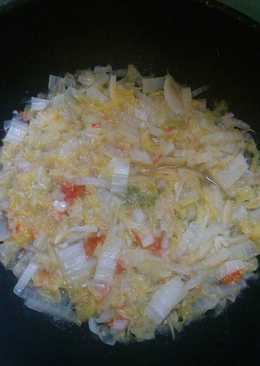 Tumis sawi putih ebi