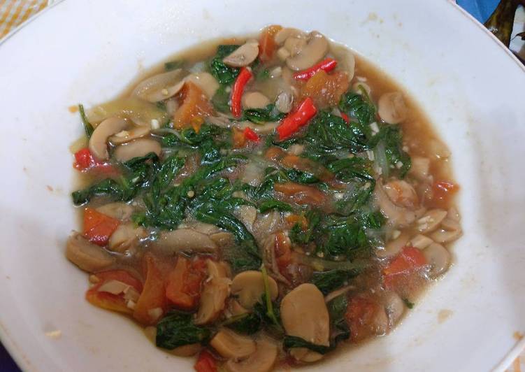 resep masakan Cah Kangkung Balacan Jamur