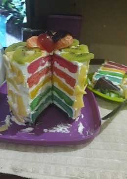 Rainbow cake kukus anniversary ðŸ˜„