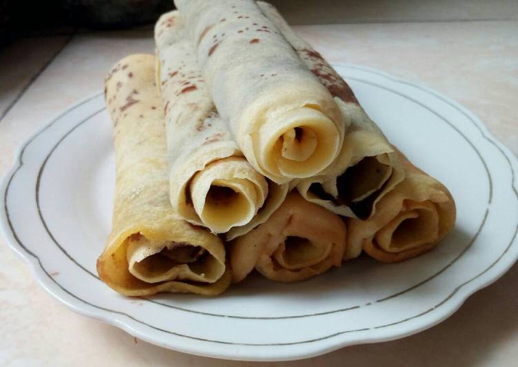 bahan dan cara membuat Pancake Gulung