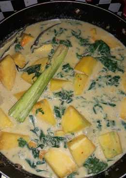 Gulai Labu kuning mix pucuk daun singkong