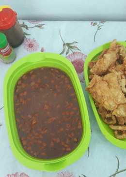 Crispy Chicken n Cumi Kribo Saus Steak