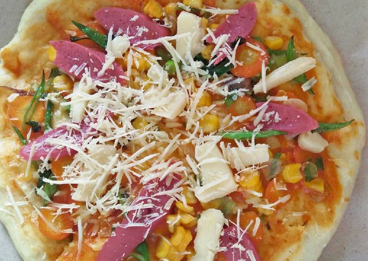 resep lengkap untuk Pizza sayur tanpa daging