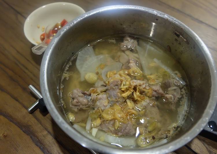 resep lengkap untuk Sup sapi lobak praktis