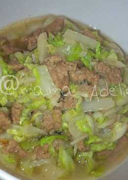 Cah sawi daging gurih lezat (toddler meal)