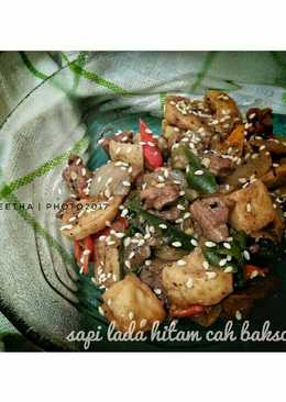 Sapi lada hitam cah bakso ikan #kitaberbagi