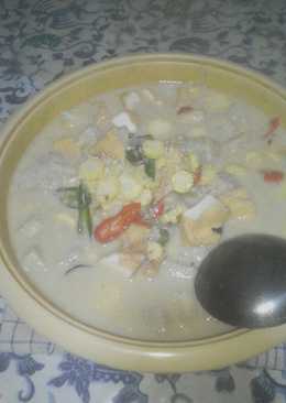 Sayur lodeh jagung muda tahu dan gembus