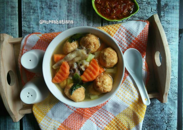 resep makanan Sop Bola Tahu dan Ceker #pr_masakantahu