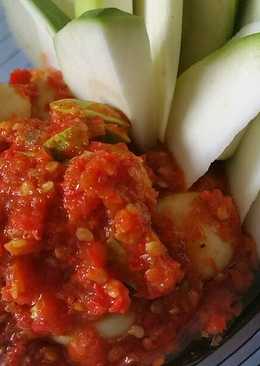 Sambel pete telur puyuh (mangga muda)