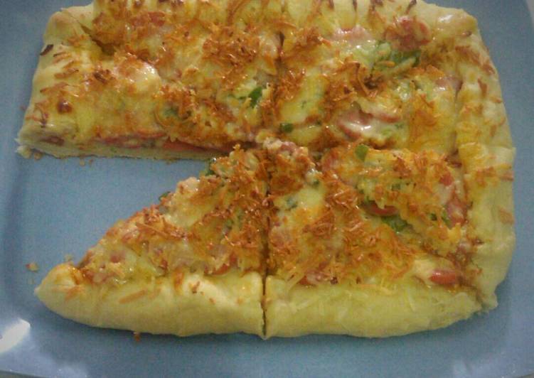 resep Pizza garing diluar lembut didalam ??????