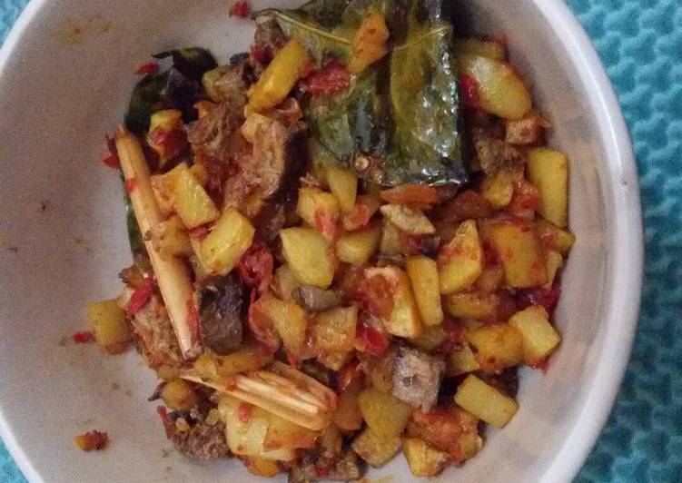 gambar untuk resep makanan Balado ati kentang super irit anak kos