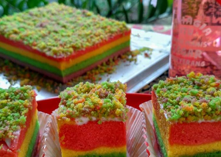 resep masakan Bolu Pelangi Kukus (#PR_Recookanekabolkus)