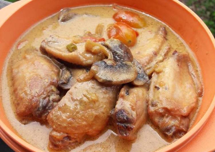 resep makanan Ayam jamur kuah susu