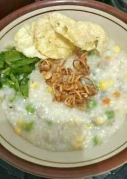 Bubur sayur dan daging sapi