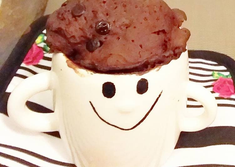 bahan dan cara membuat Double chocolate raisin muffin dalam Mug