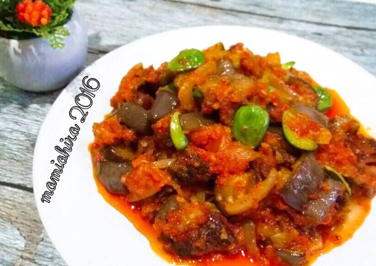 resep lengkap untuk Terong Daging Pete Sambalado