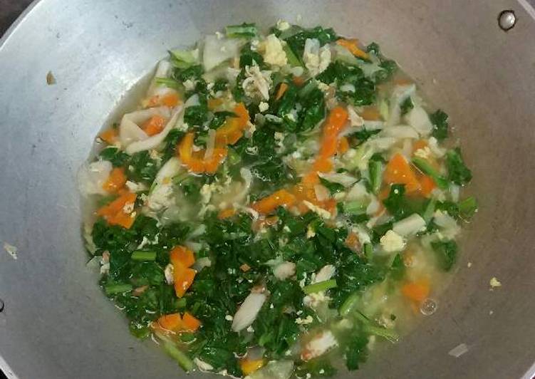 resep masakan Sayur hijau wortel jamur untuk anak 12m+