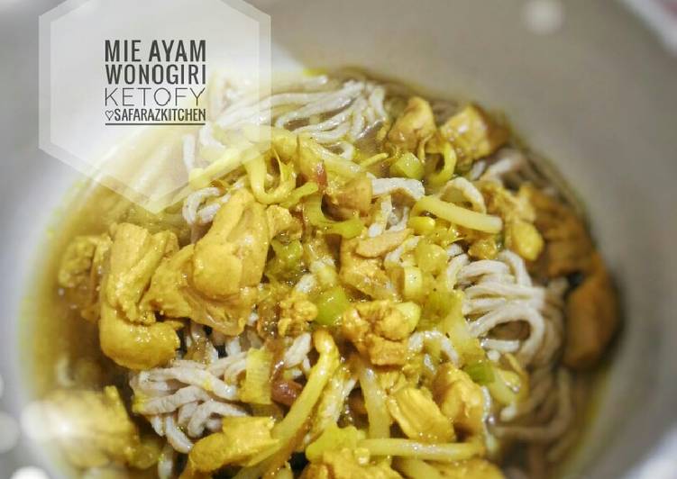 bahan dan cara membuat Mie Ayam Wonogiri Ketofriendly