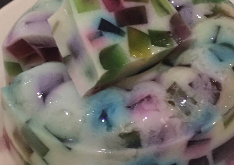 resep Puding susu mozaik