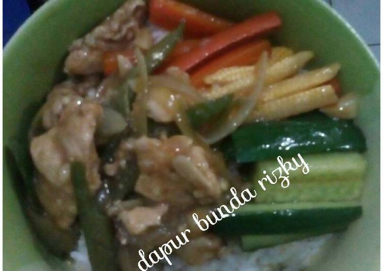 Resep Rice bowl teriyaki plus vegetable mix Dari Bunda Rizky