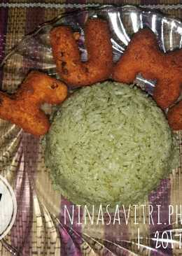 Nasi (Sari) Bayam - Masak menggunakan rice cooker