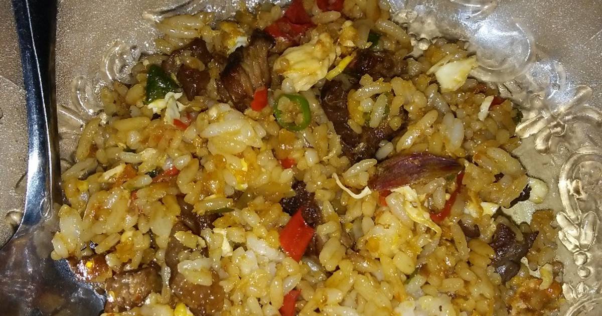 Resep Nasi Goreng Sate  sapi  KitaBerbagi oleh ummu 