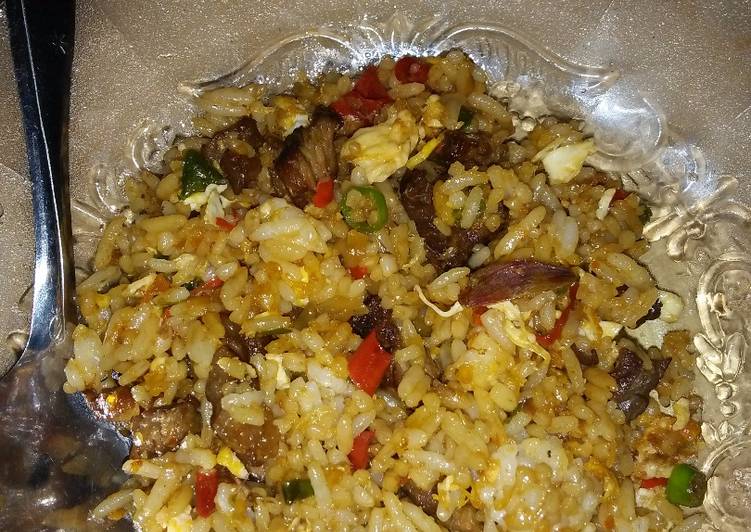 Resep Nasi Goreng Sate sapi #KitaBerbagi Dari ummu abdillah