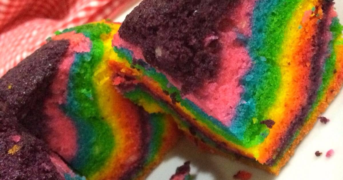 Resep Rainbow Ripple Cake (Putih Telur)