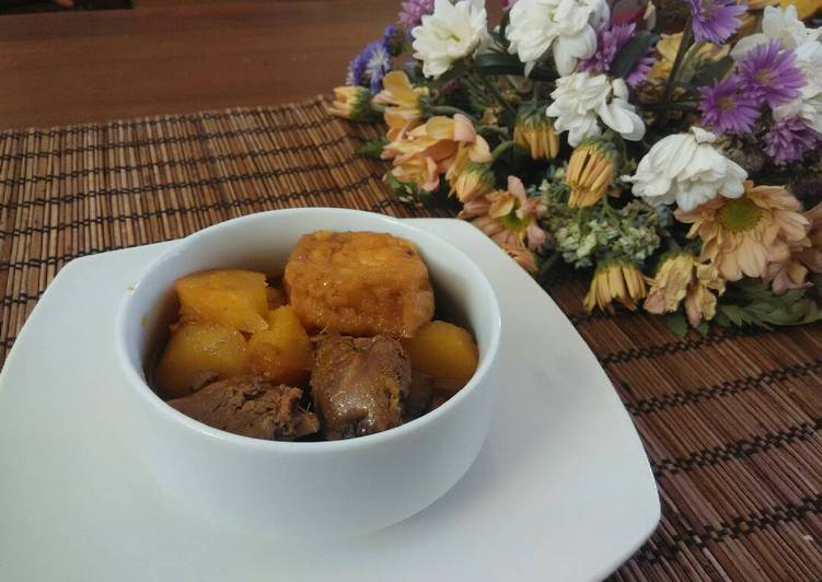 resep lengkap untuk Semur tahu ati kentang