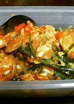 Spaghetti zukini saus telur orak arik