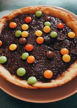 Pie susu dengan fla coklat