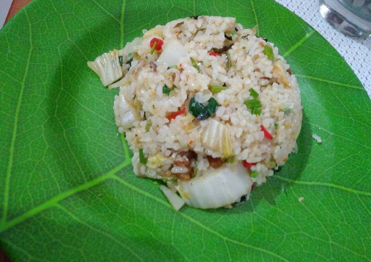 cara membuat Nasi goreng manenggang white