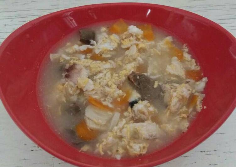 resep lengkap untuk Sup paru sapi mix telor,ikan tongkol dan wortel mpasi 1 tahunan