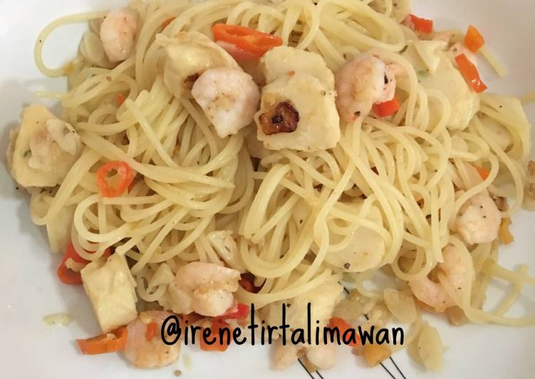 Resep Seafood Aglio Olio By Irene Tirtalimawan