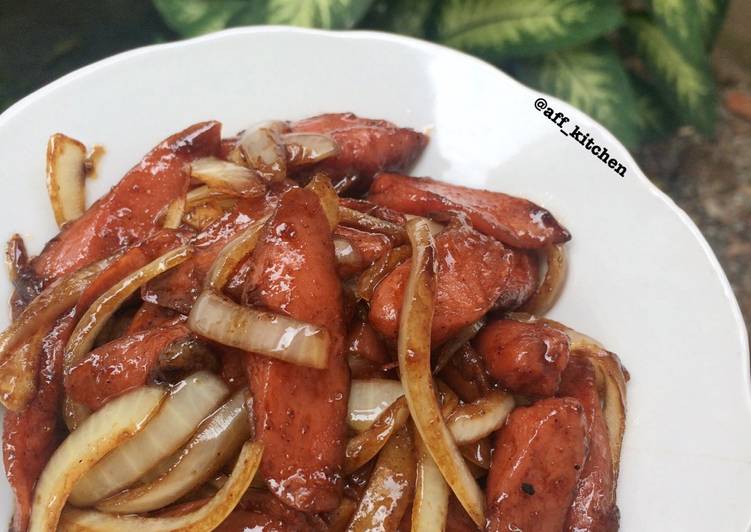 resep Sosis saos teriyaki