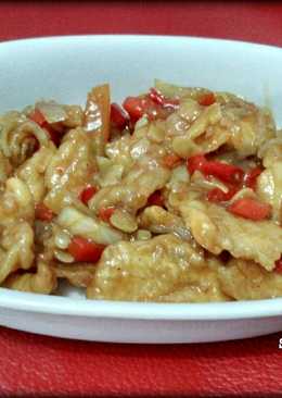 Ayam fillet saus tiram pedas