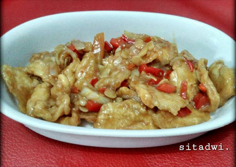 gambar untuk cara membuat Ayam fillet saus tiram pedas