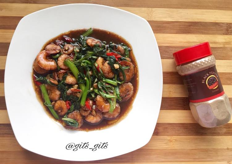 Resep Udang Sawi Lada Hitam Kiriman dari Gita Rahmawatie