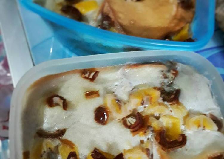 gambar untuk cara membuat Puding Roti NangSang (Nangka Pisang)