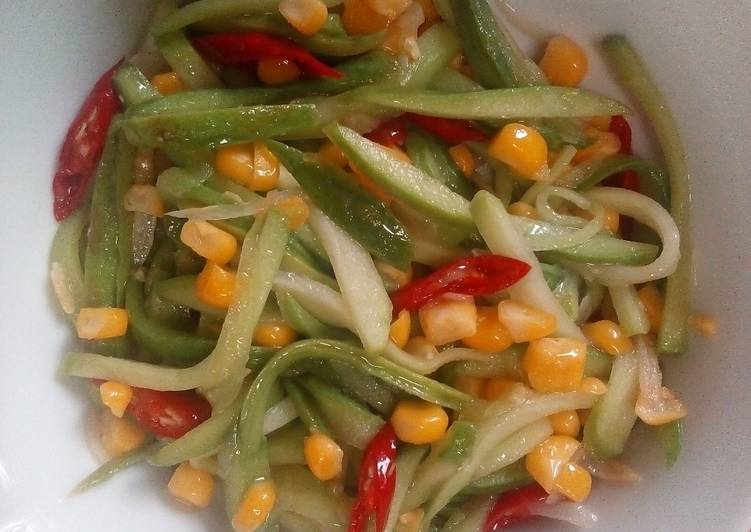 resep lengkap untuk Tumis Labu Siam Muda & Jagung cepat saji