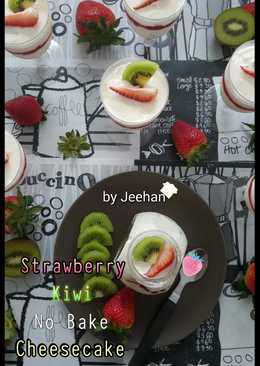 Strawberry Kiwi No Bake Cheesecake