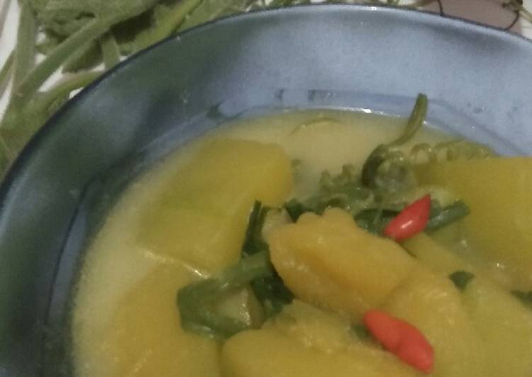 resep makanan Gulai pucuk dan buah labu kuning