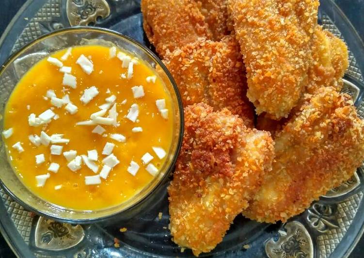 gambar untuk resep Pisang goreng kriuk saus mangga cheese