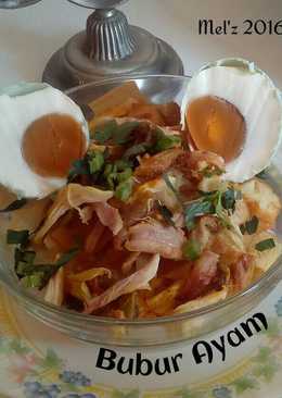 Bubur ayam (ricecooker) + keripik pangsit