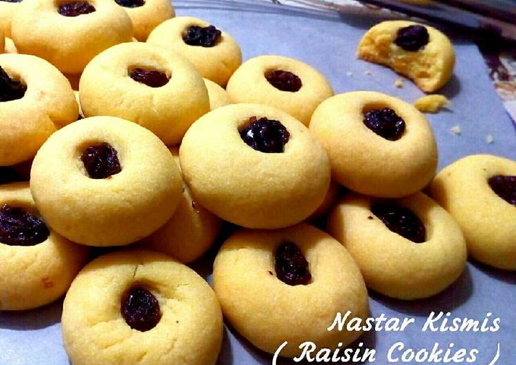 bahan dan cara membuat Nastar Kismis / Raisin cookies (No mixer)