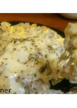 Simple Cheese Mushrooms Baked Rice #FusionEuropeDish