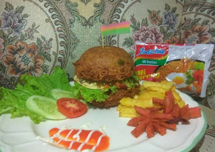 gambar untuk cara membuat Burger Indomie Simple